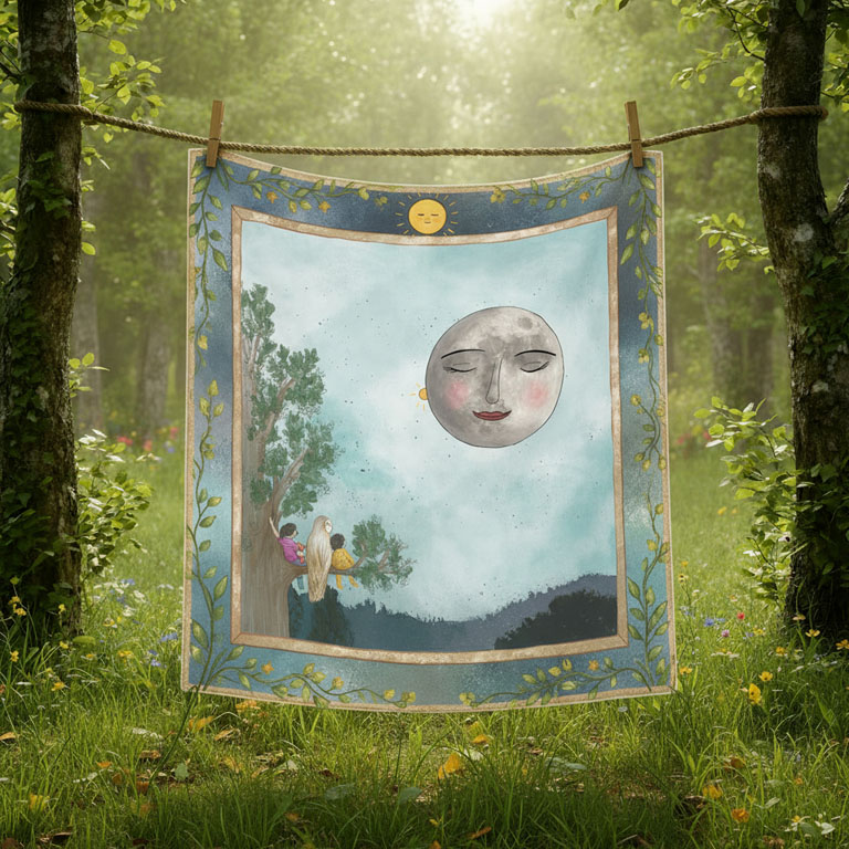 Cobija La Luna Perdió su Arete - 100% Algodón - Personalizable