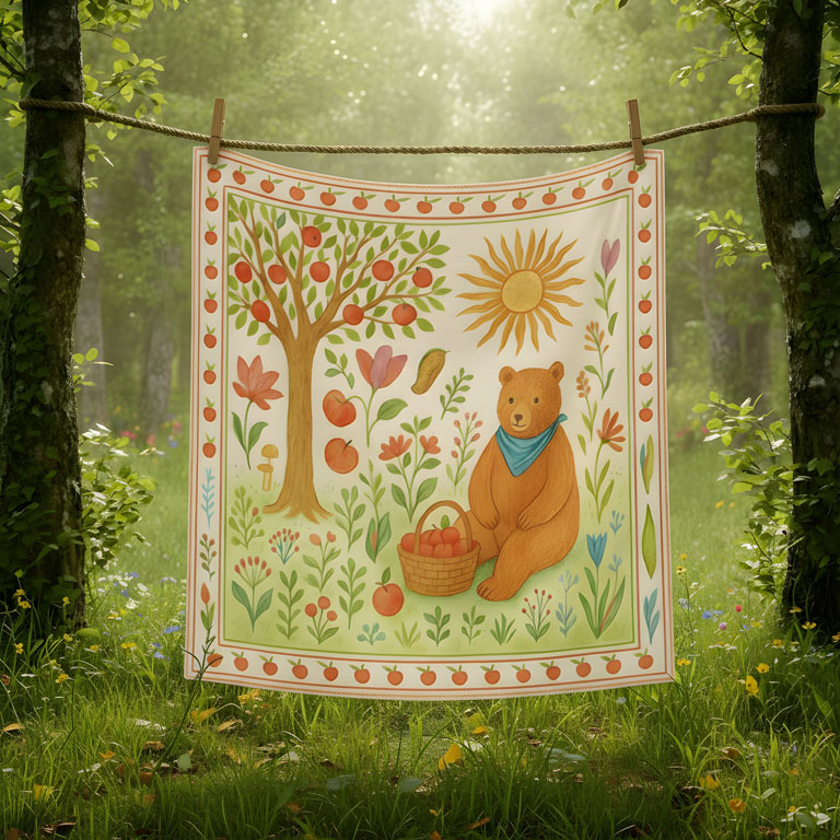 Cobija Oso Goloso - 100% Algodón - Personalizable