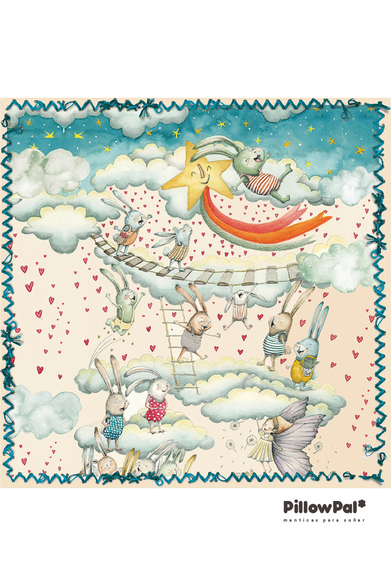 PillowPal Conejos Arcoiris